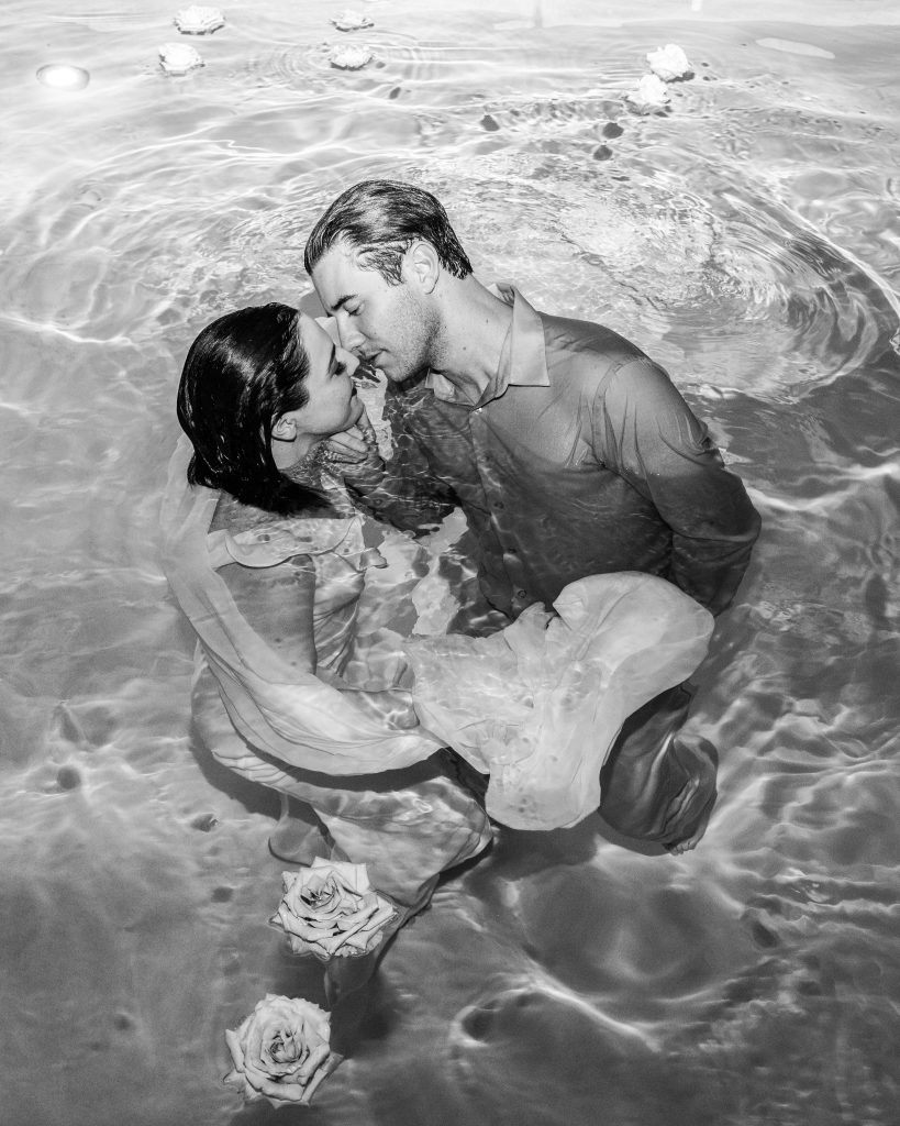 pool engagement photos