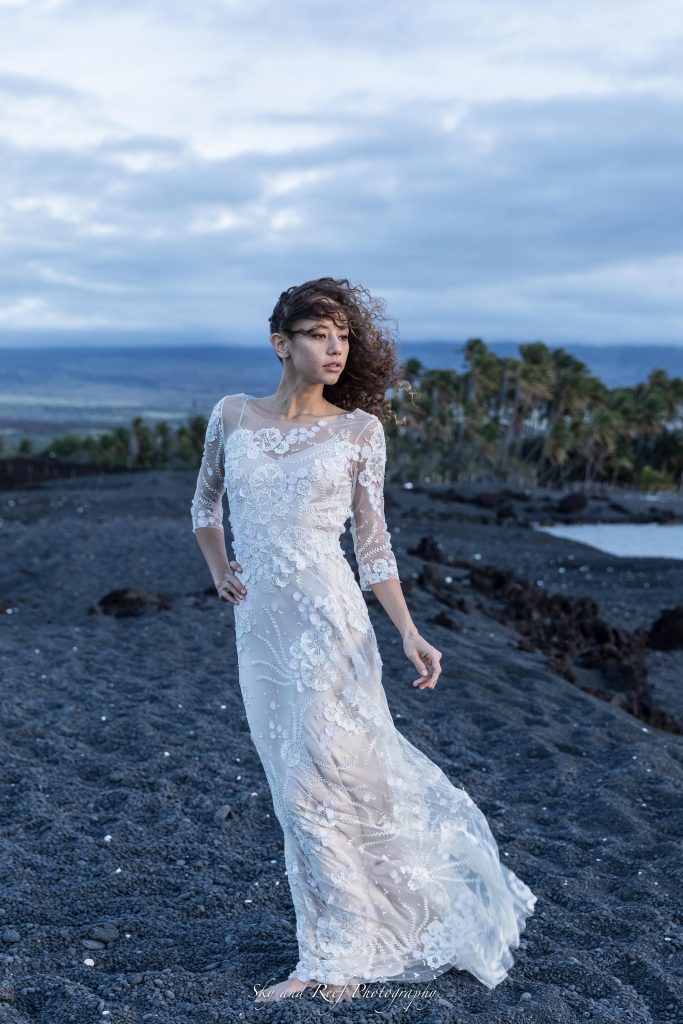 sultry bride at sunset