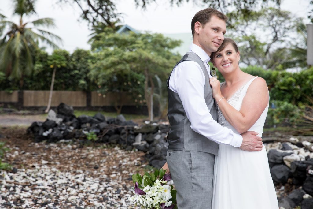 looking our to sea Kealakekua Bay Wedding Venue