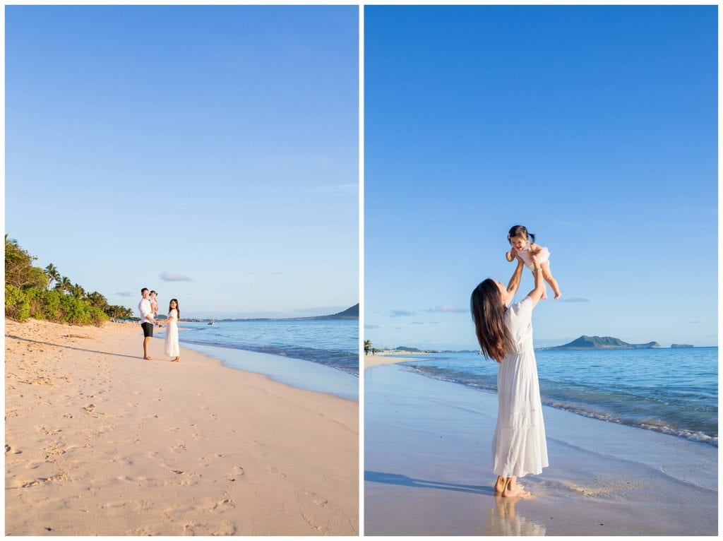 lanikai beach family portraits sea and reef photography