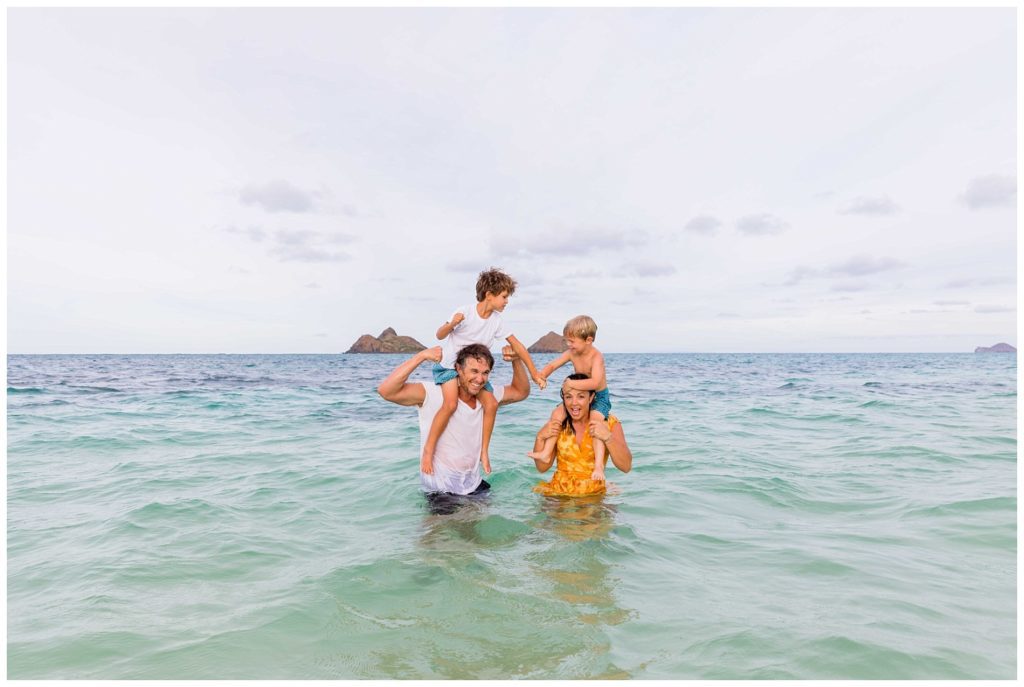  Lanikai Beach family portraits sky and reef photography