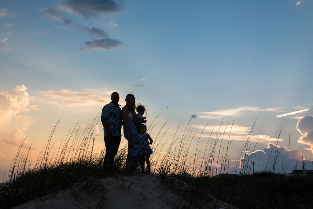 sunset family session beach