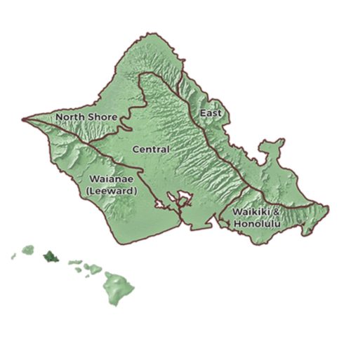 map of oahu