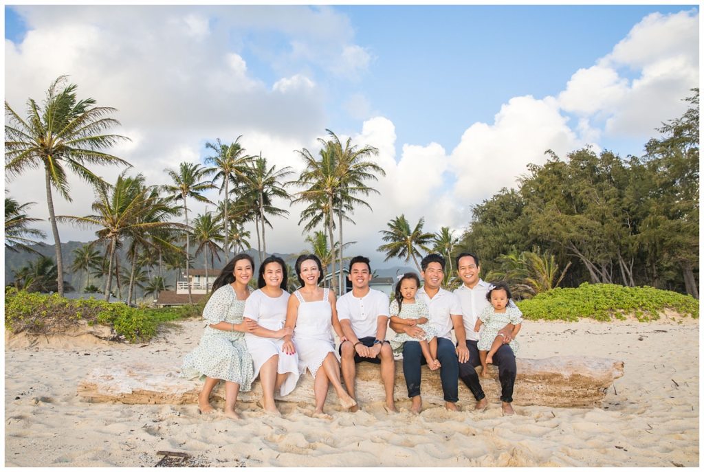 Waimanalo Beach family portraits sky and reef photography