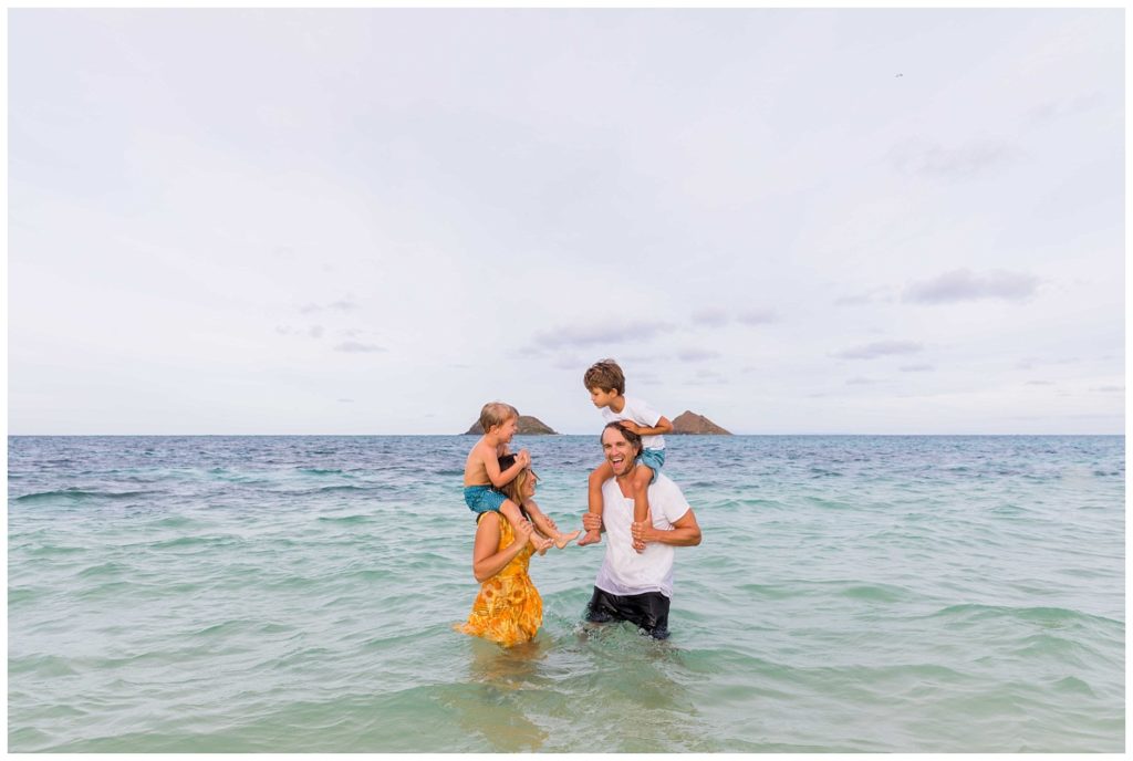  Lanikai Beach family portraits sky and reef photography